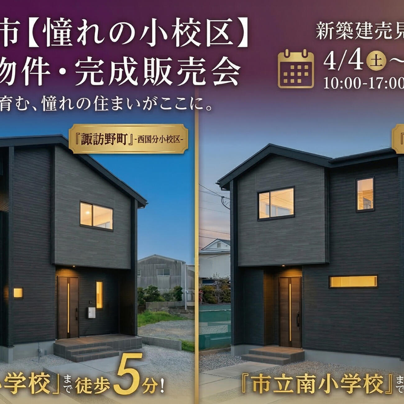 【久留米市】子育て世帯注目！「西国分小・南小」学校区 特選2物件・新築建売見学販売会